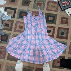 HotTopic Pink plaid skater dress